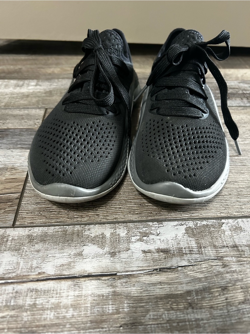 CROCS Black lite ride Lace-Up Athletic Sneakers - Picture 2 of 8